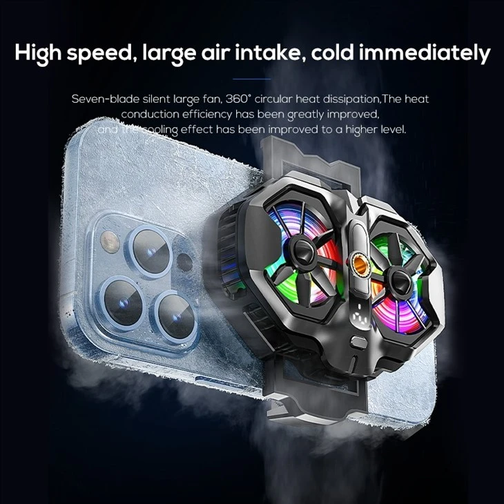 MEMO DL21 Cell Phone Cooling Fan Radiator Gaming Mobile Dual Fans Phone Cooler For Live Streaming Outdoor Vlog best